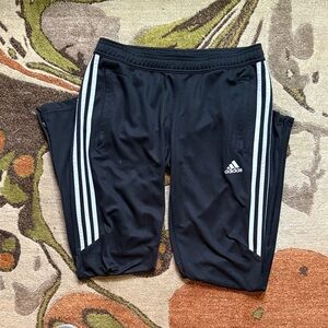Adidas Kids Black Sweatpants with White Stripes